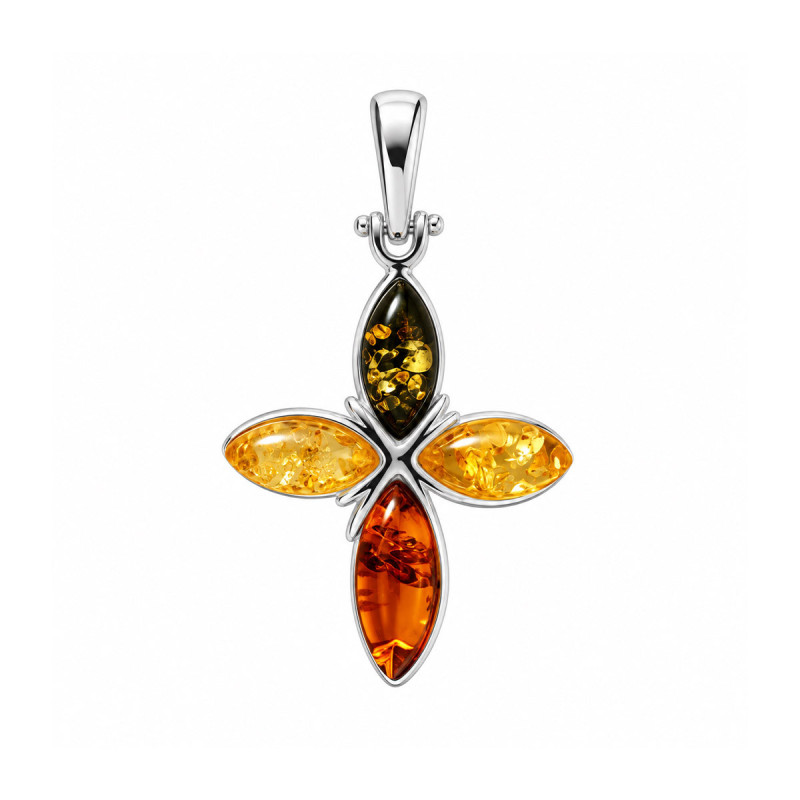 Pendentif Croix Ambre