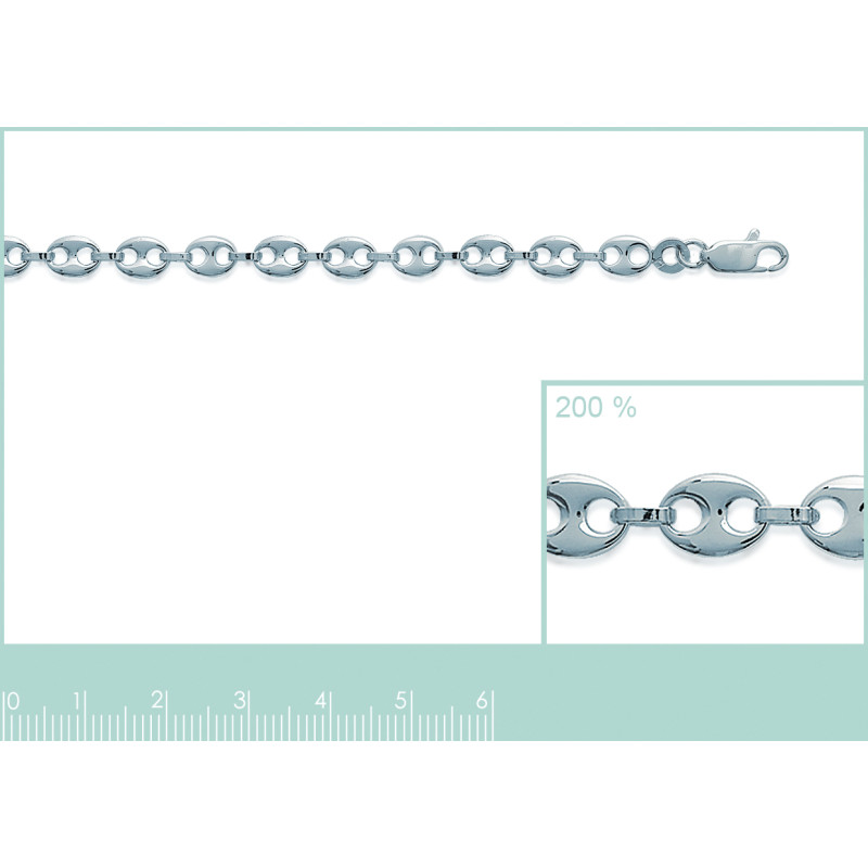 Chaîne Maille Grain de Café Argent 925 et Largeur 4.90mm