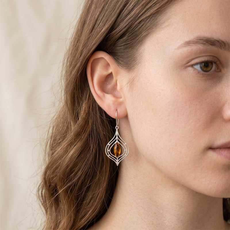 Boucles d'oreilles Ambre