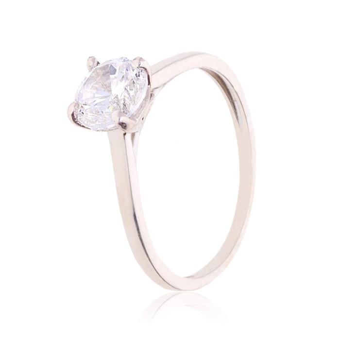 Bague Solitaire Or 375 Oxyde de Zirconium