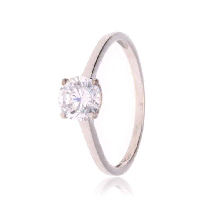 Bague Solitaire Or 375 Oxyde de Zirconium