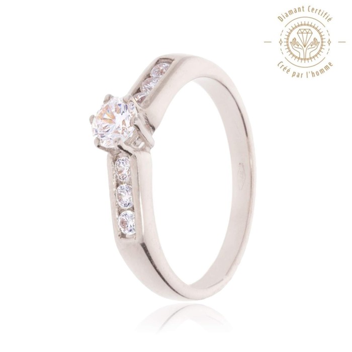 Bague Solitaire Or 750 Diamant Laboratoire 0.500ct