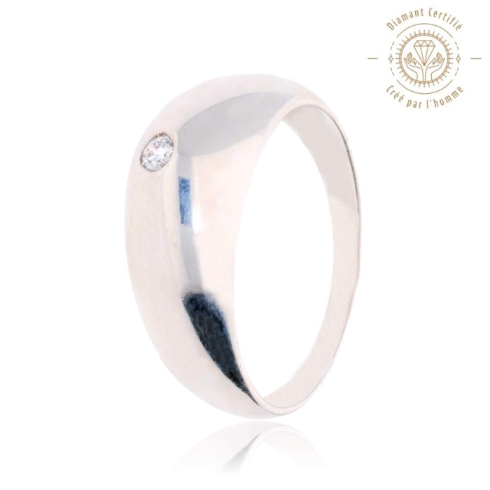 Bague Solitaire Or 750 Diamant Laboratoire 0.150ct