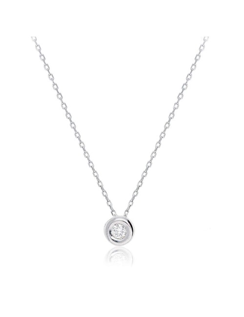 Collier Solitaire Or 375 Diamant 0.025ct