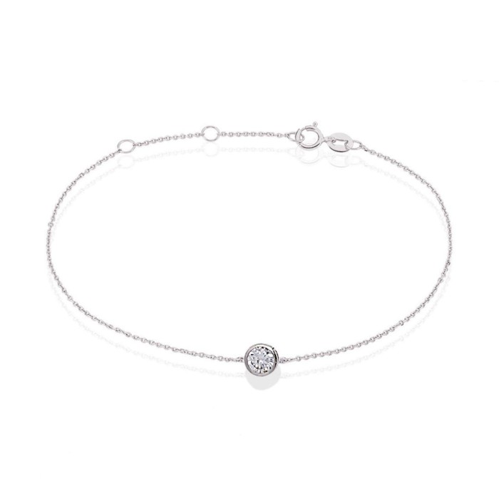 Bracelet Solitaire Argent Oxyde de Zirconium