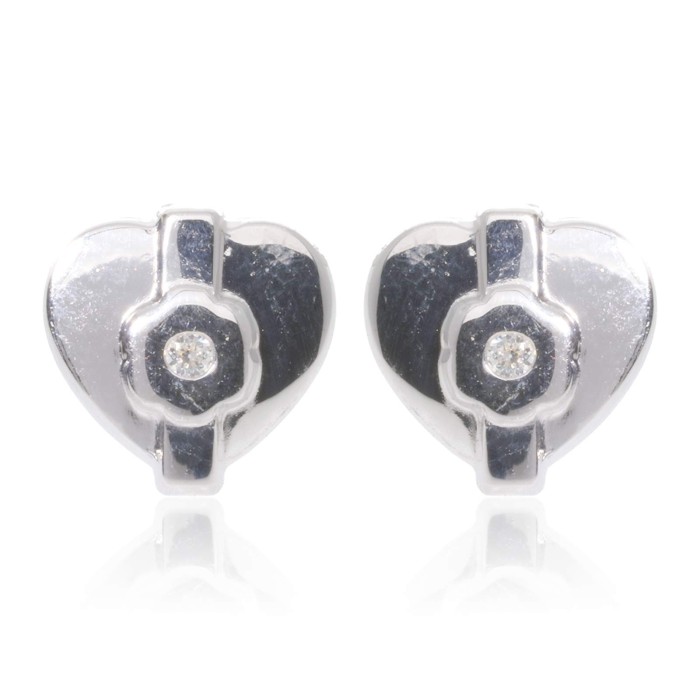 Boucles d'oreilles Coeur Or 375 Oxyde de Zirconium