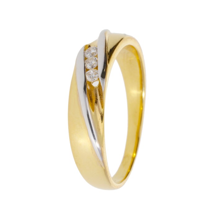 Bague Trilogie Or 750 Diamant 0.120ct