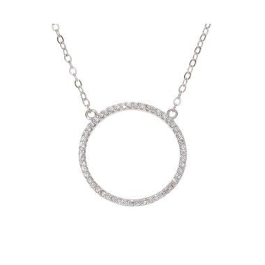 Collier Rond Argent Oxyde...