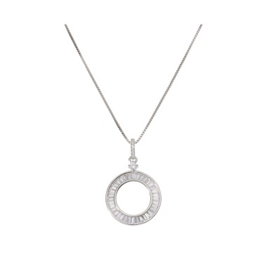 Collier Rond Argent Oxyde...