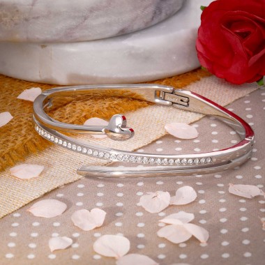 Bracelet LOTUS Coeur Acier Oxyde de zirconium