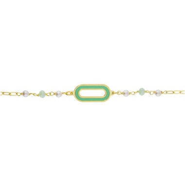 Bracelet Vert Vermeil Laqué