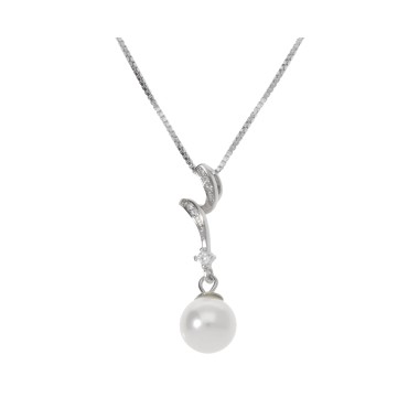 Collier Perle Argent Oxyde...