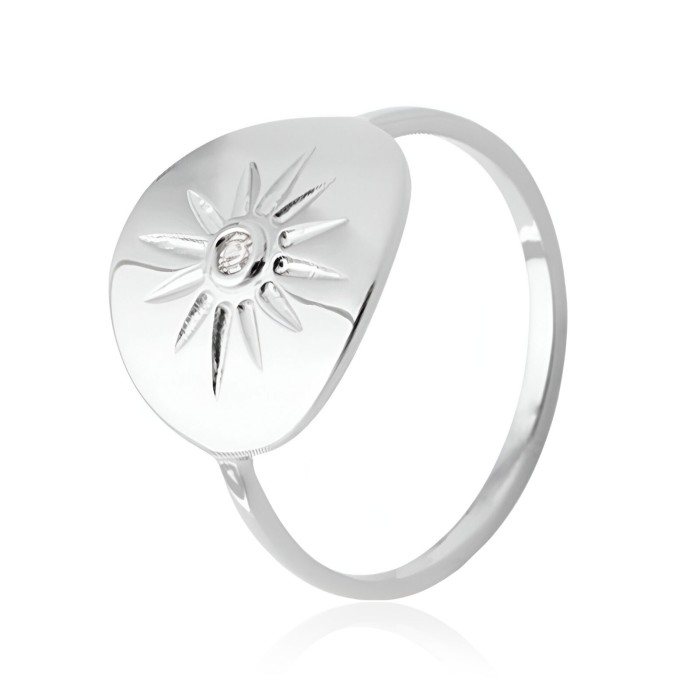 Bague Solitaire Soleil Argent Oxyde de zirconium