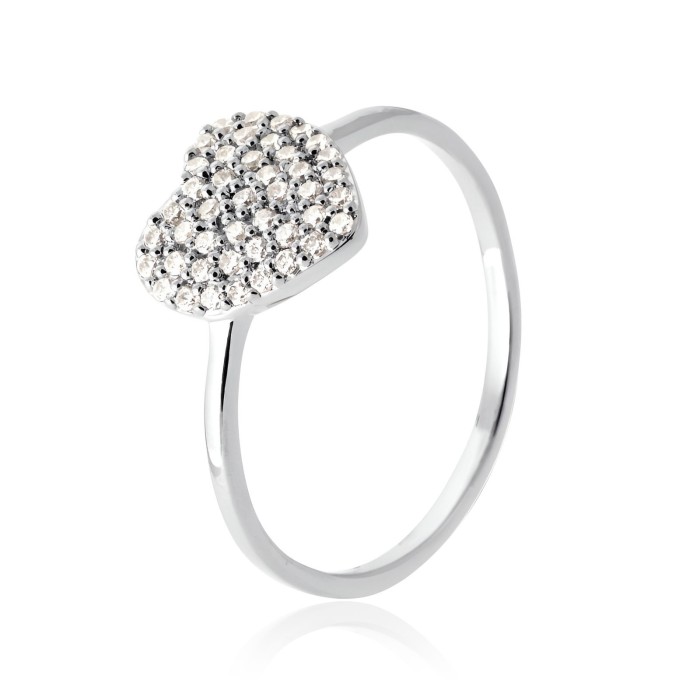 Bague Coeur Argent Oxyde de Zirconium