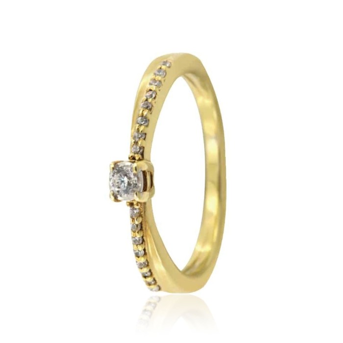 Bague Solitaire Or 750 Diamant 0.150ct