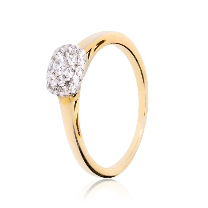 Bague Pavé Or 375 Diamant 0.330ct