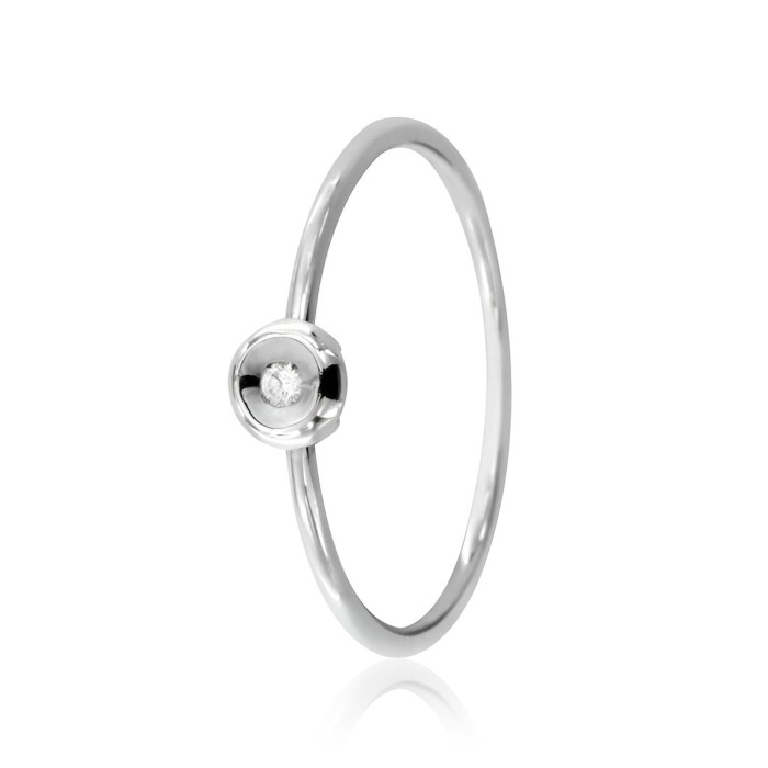 Bague Solitaire Or 750 Diamant 0.025ct