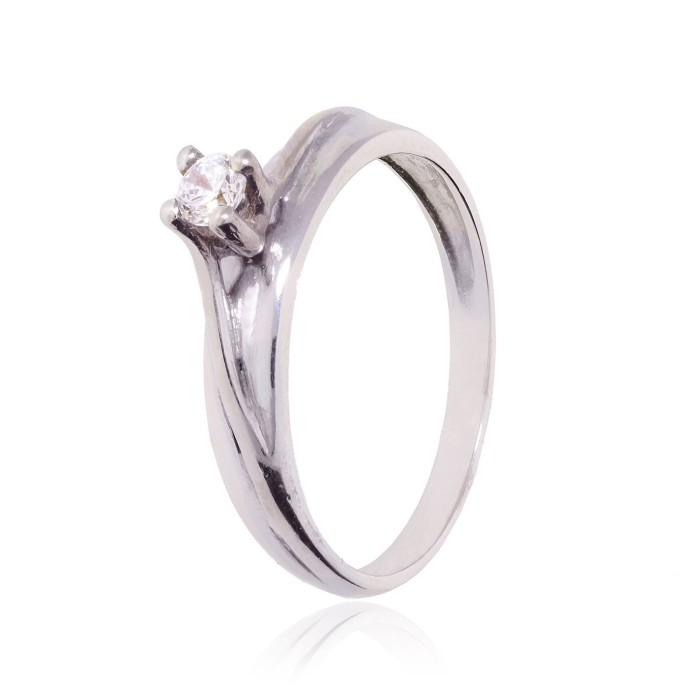 Bague Solitaire Or 750 Diamant 0.120ct