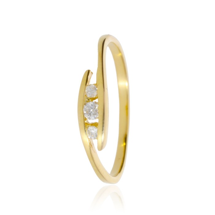 Bague Trilogie Or 750 Diamant 0.120ct