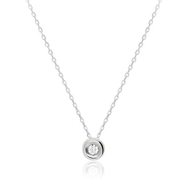 Collier Solitaire Or 375 Diamant 0.050ct