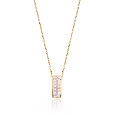 Collier Pavé Or 9KTS Diamants 0.07 carat H-SI 42 centimètres