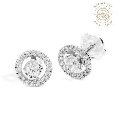 Boucles d'oreilles Clarissima Or 18KTS Diamant 0.42 carat FG-VS